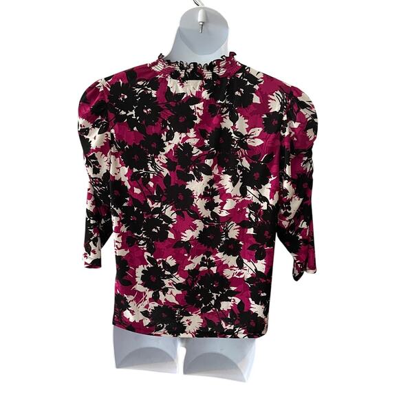 ADRIENNE VITTADINI, SIZE XL, 3/4 SLEEVE, TOP, RUCHED, JEWEL - Picture 2 of 5